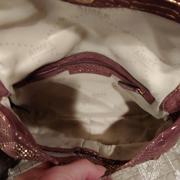 Aimee Kestenberg NWOT Mauve Leather W/ Gold Snake - Picture 2 of 7